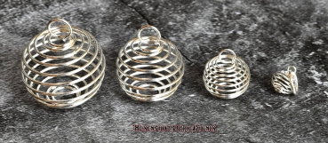 Silberfarbene Spiralanhänger  Halsketten-Käfig-Anhänger